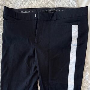 Banana Republic Black Trousers with White Tuxedo Stripe